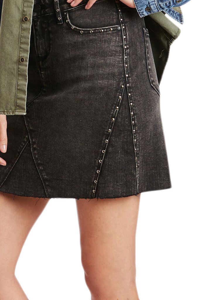 Dear John Kaylee High Rise Studded Skirt in Black Fog