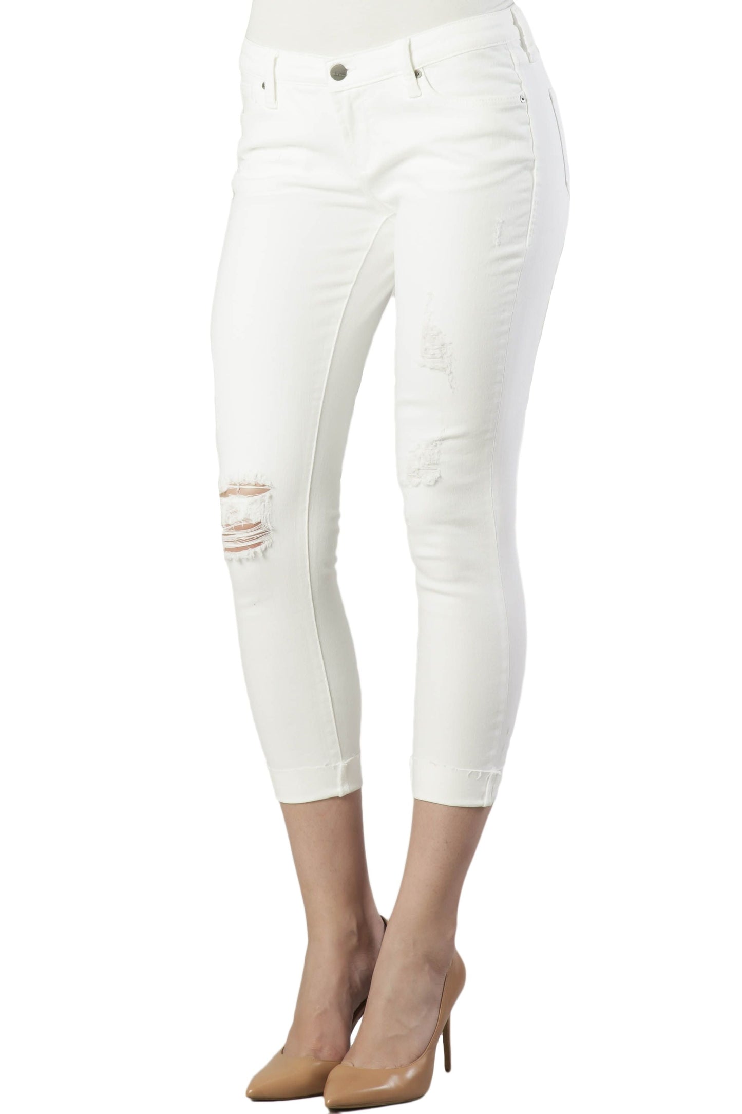 Dear John Joyrich Crop Comfort Skinny in Optic Distressed