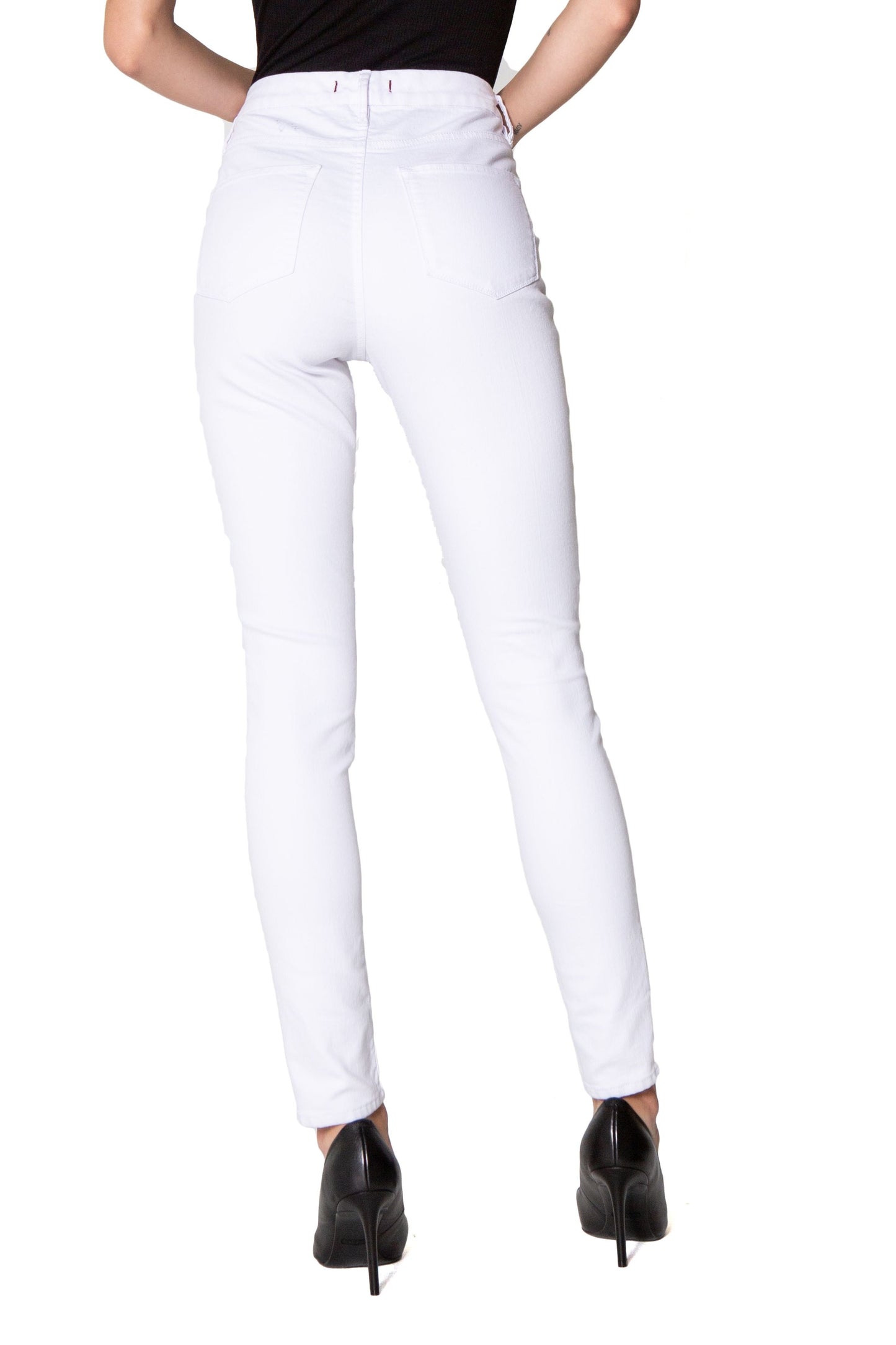 Ladies Olivia Skinny Super High Rise Jeans In White