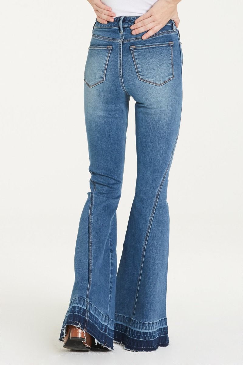 Leah Super High Rise Super Flare Tempe Jeans In Medium Wash By Dear John DPM56A124TEM