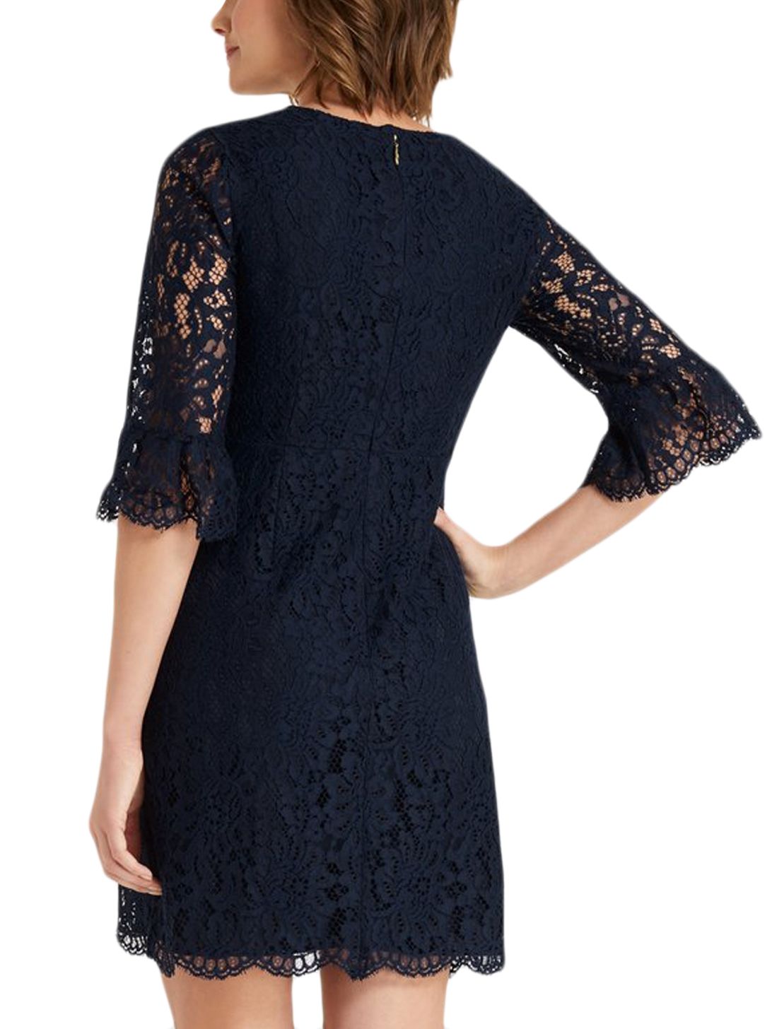 Draper James Bell Sleeve Lace Dress in Nassua Navy