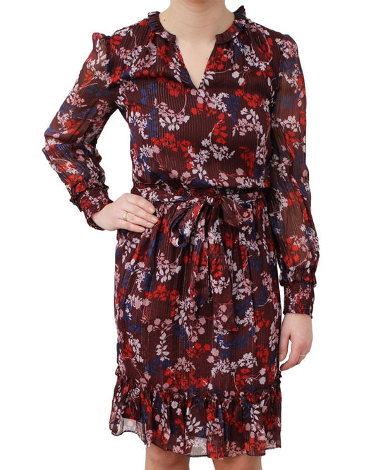 Draper James Collection Smocked Floral Peasant Dress in Dark Berry Multi