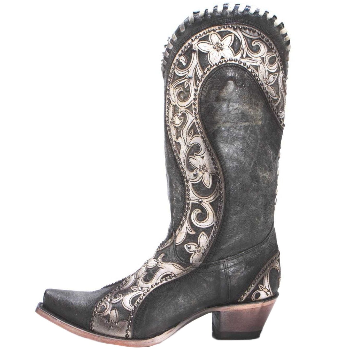 Corral Black Overlay and Woven Crystals Boots