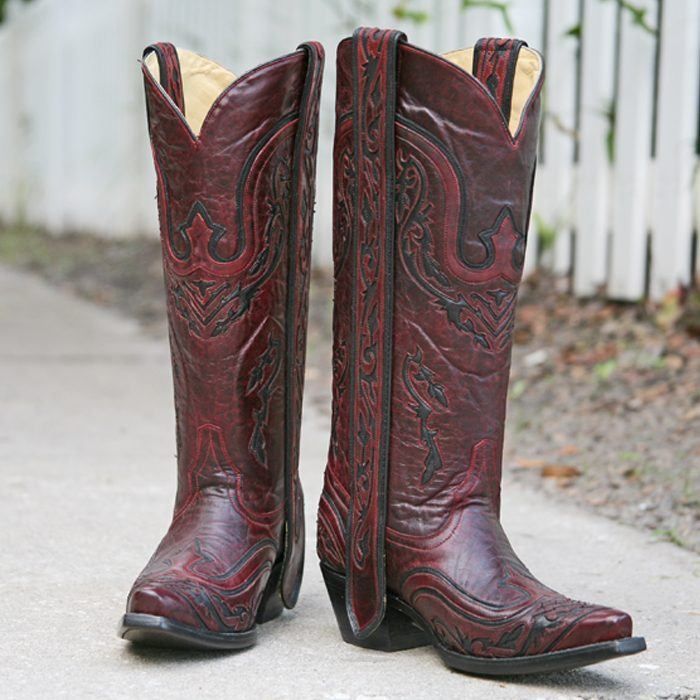 Corral Wine and Black Inlay Boots