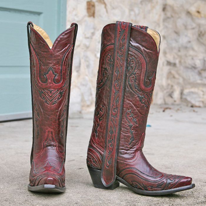 Corral Wine and Black Inlay Boots