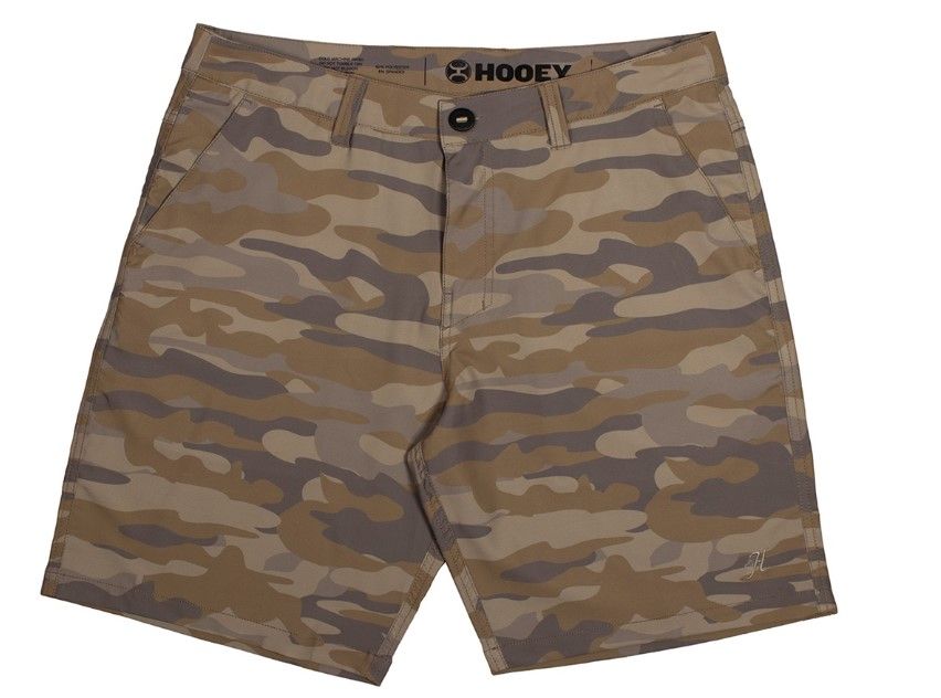 The Hybrid Shorts in Tan and Brown Camo