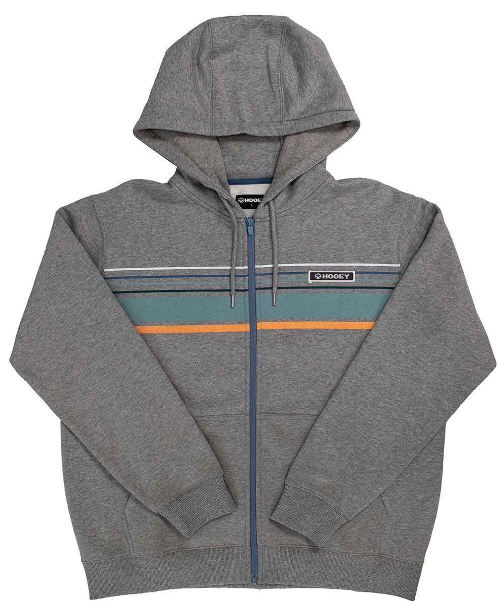 Men's Horizon Full Zip Hoody  In Heather Gray By Hooey HH1192GY