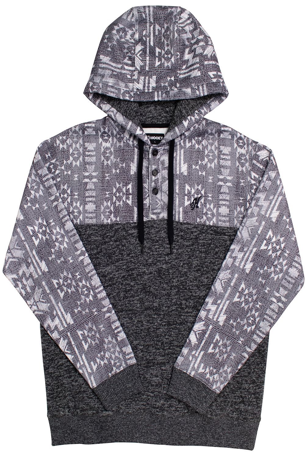 Jimmy Hoody in Gray With  Grey Aztec Print HH11947AZGY