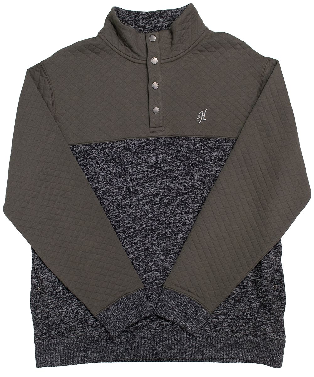 Stevie Pullover in Charcoal and Quilted Accents