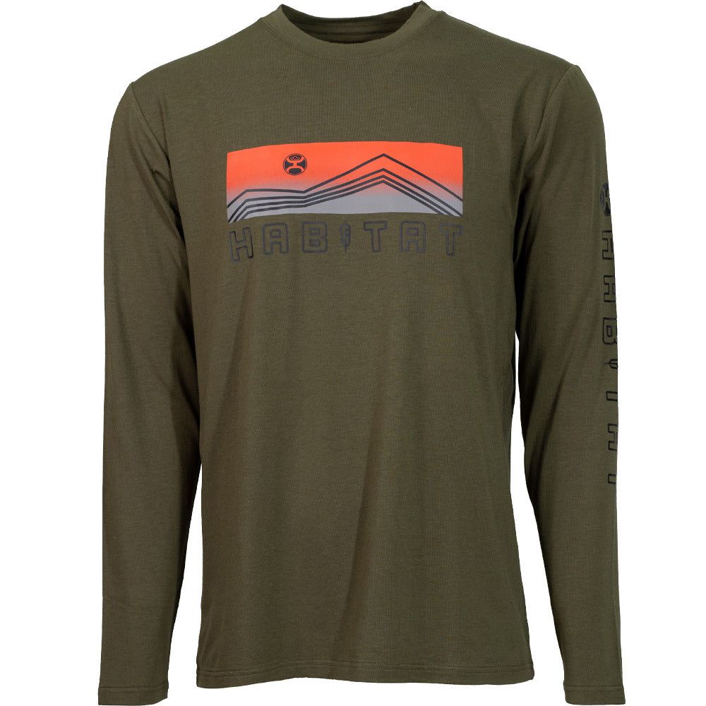 Dusk Habitat Bamboo Long Sleeve in Olive by Hooey  HT1620OLV