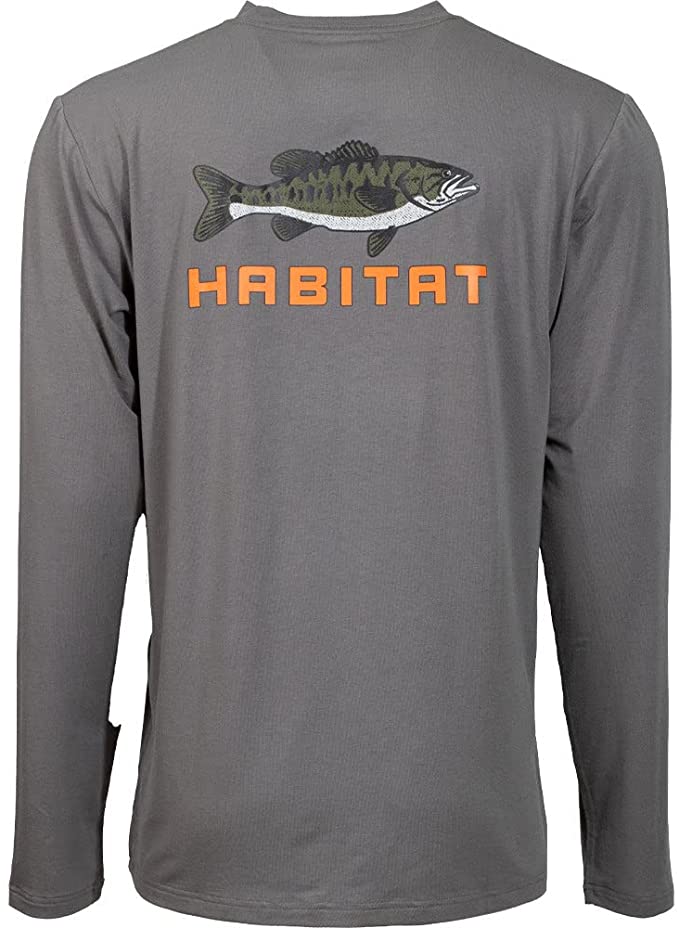 Bass Habitat Bamboo Long Sleeve Shirt In Gray HT1621GY