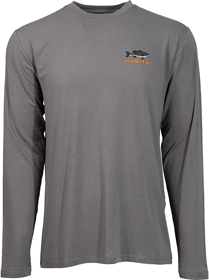 Bass Habitat Bamboo Long Sleeve Shirt In Gray HT1621GY