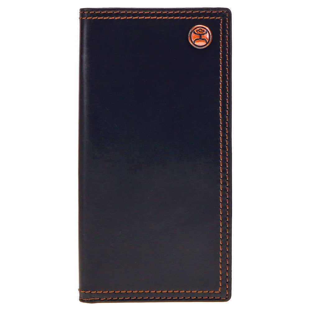 Hooey Smooth Black Rodeo Wallet With Brow Double Stitched Accent Edge