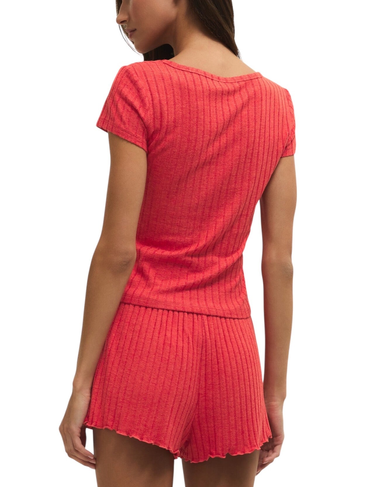 Flower Market Rib Tee in Crimson Crush