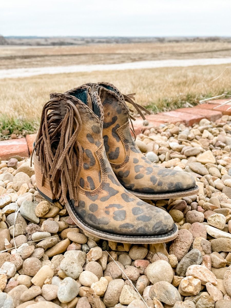 Liberty Black Fringe Bootie in Chita Miel