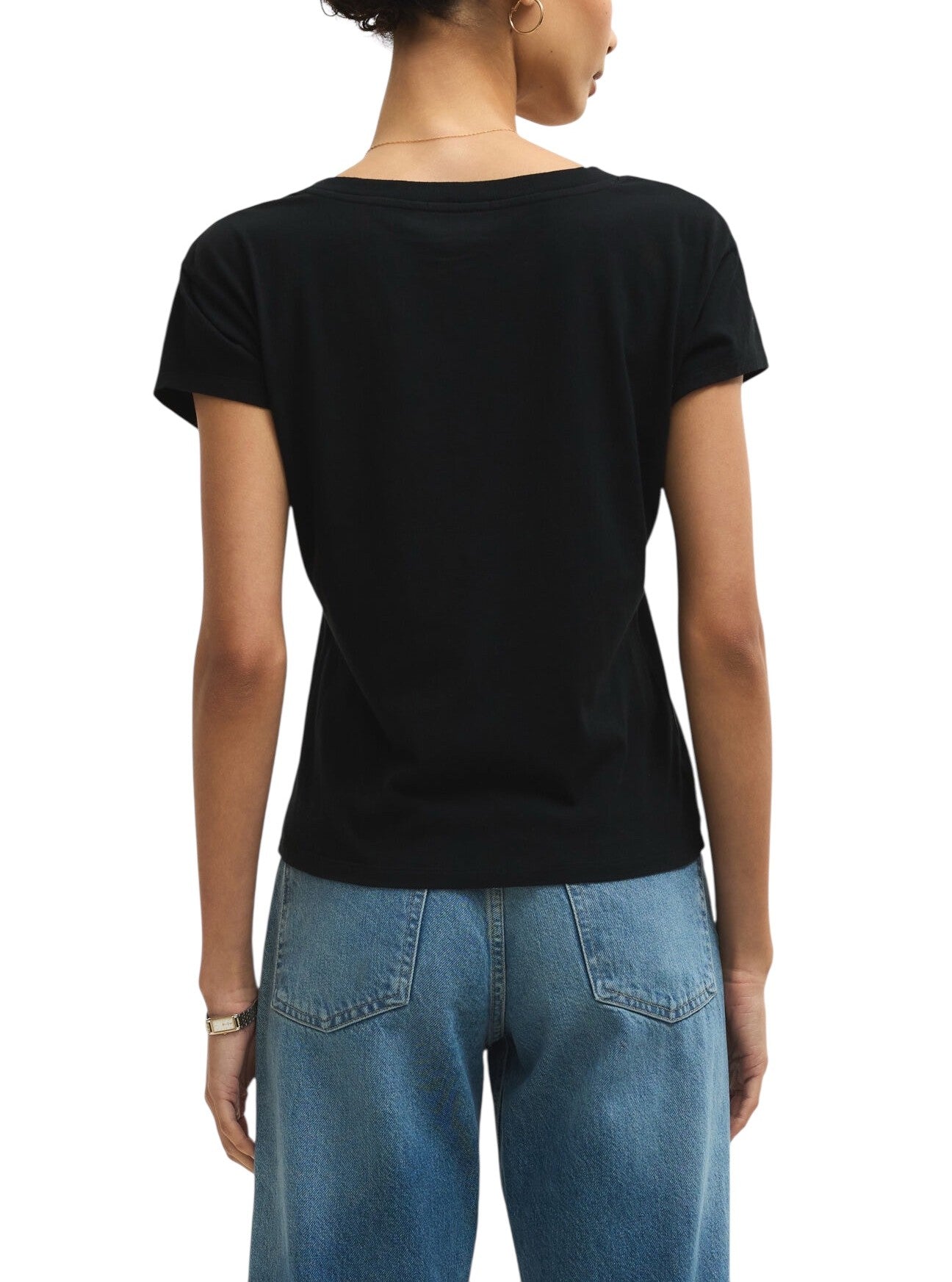 Modern V-Neck Tee in Black by Z Supply
