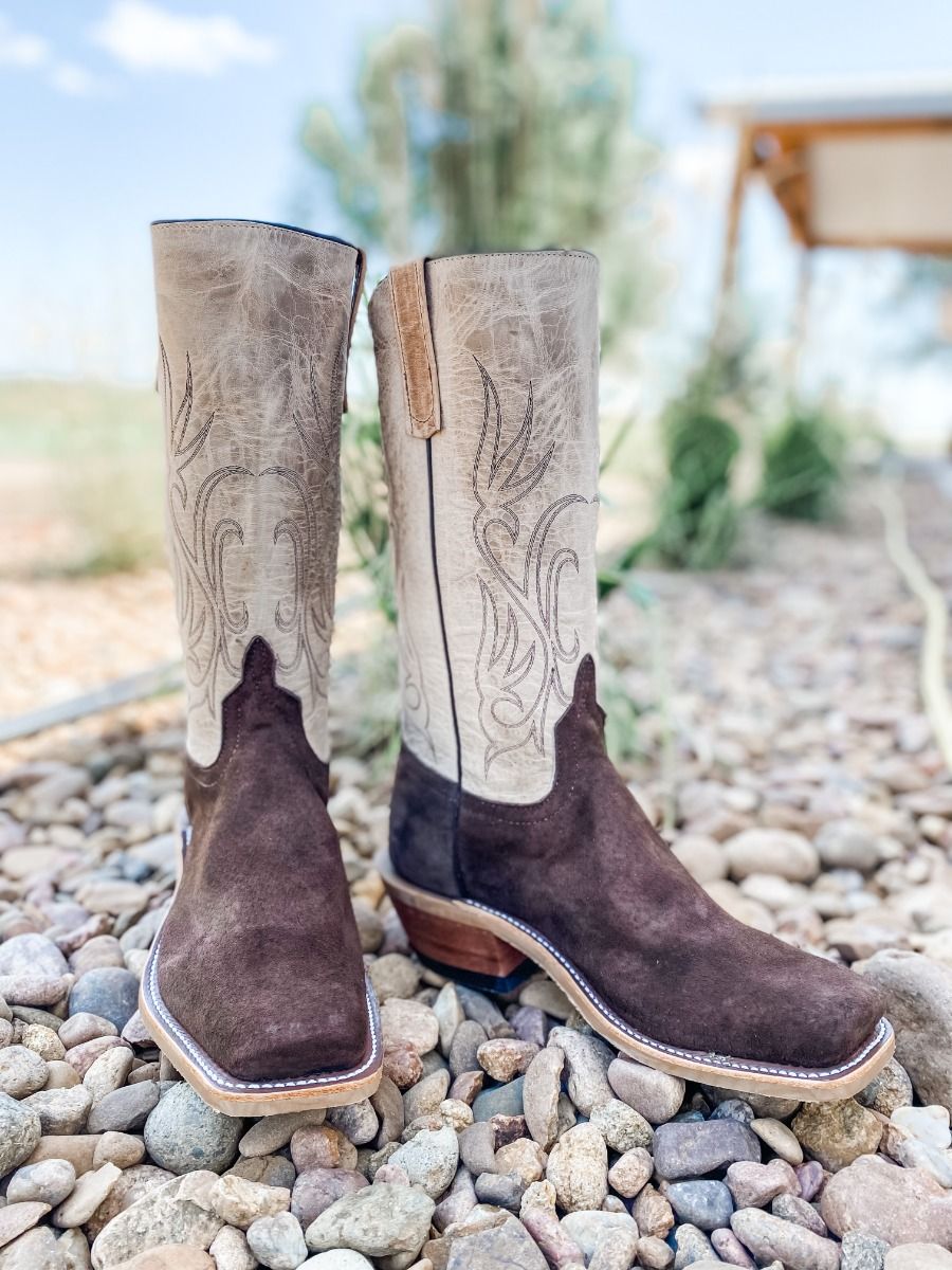 Anderson Bean Coffee and Ivory Cowboy Boots