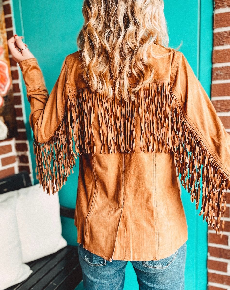 Levi Fringed Dark Tan Jacket By Dear John DJM62E165DKN