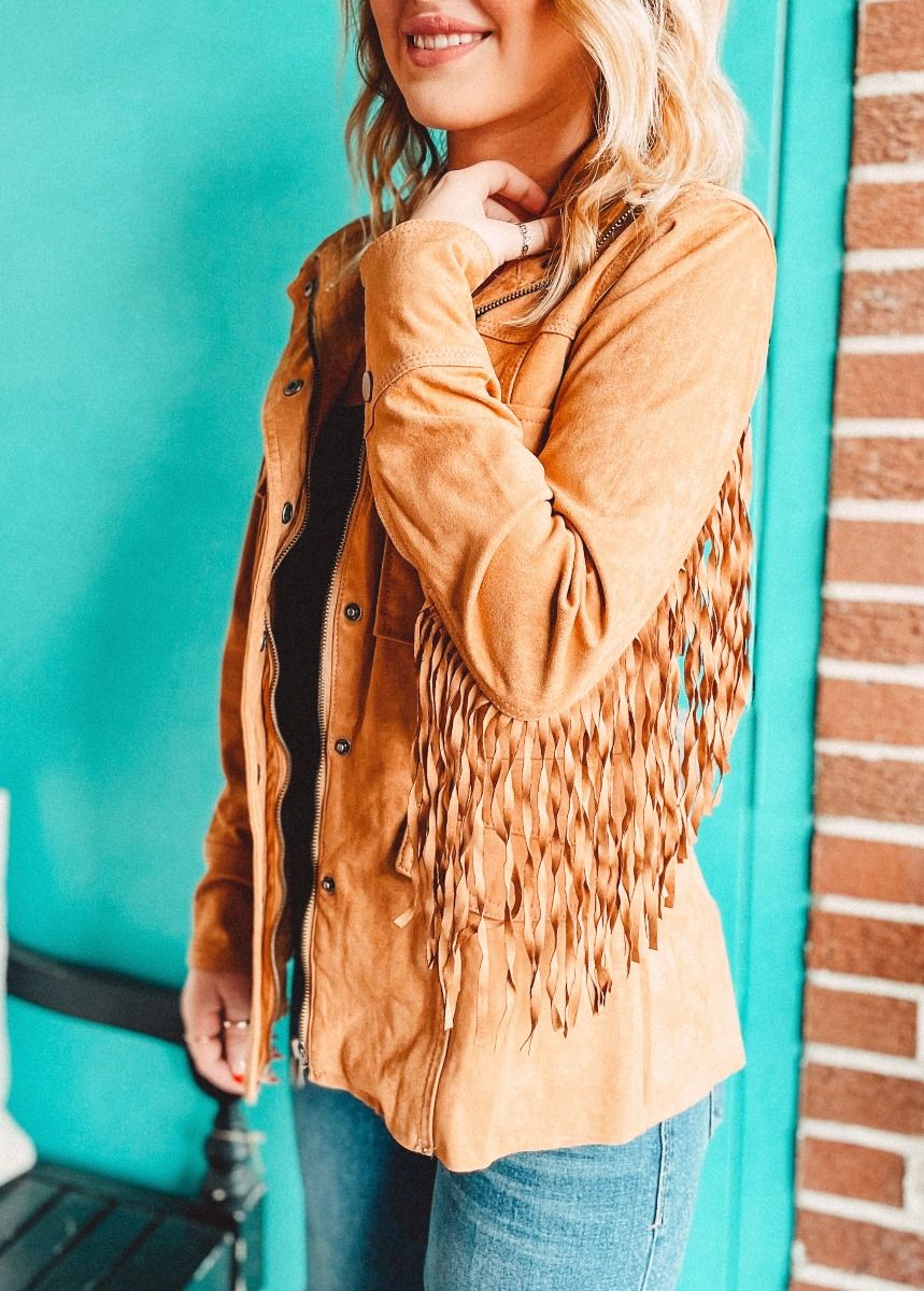 Levi Fringed Dark Tan Jacket By Dear John DJM62E165DKN