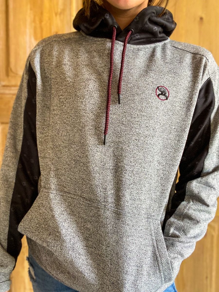 Men's Roughy Canyon Hoody with Black Sleeves RH1190GYBK