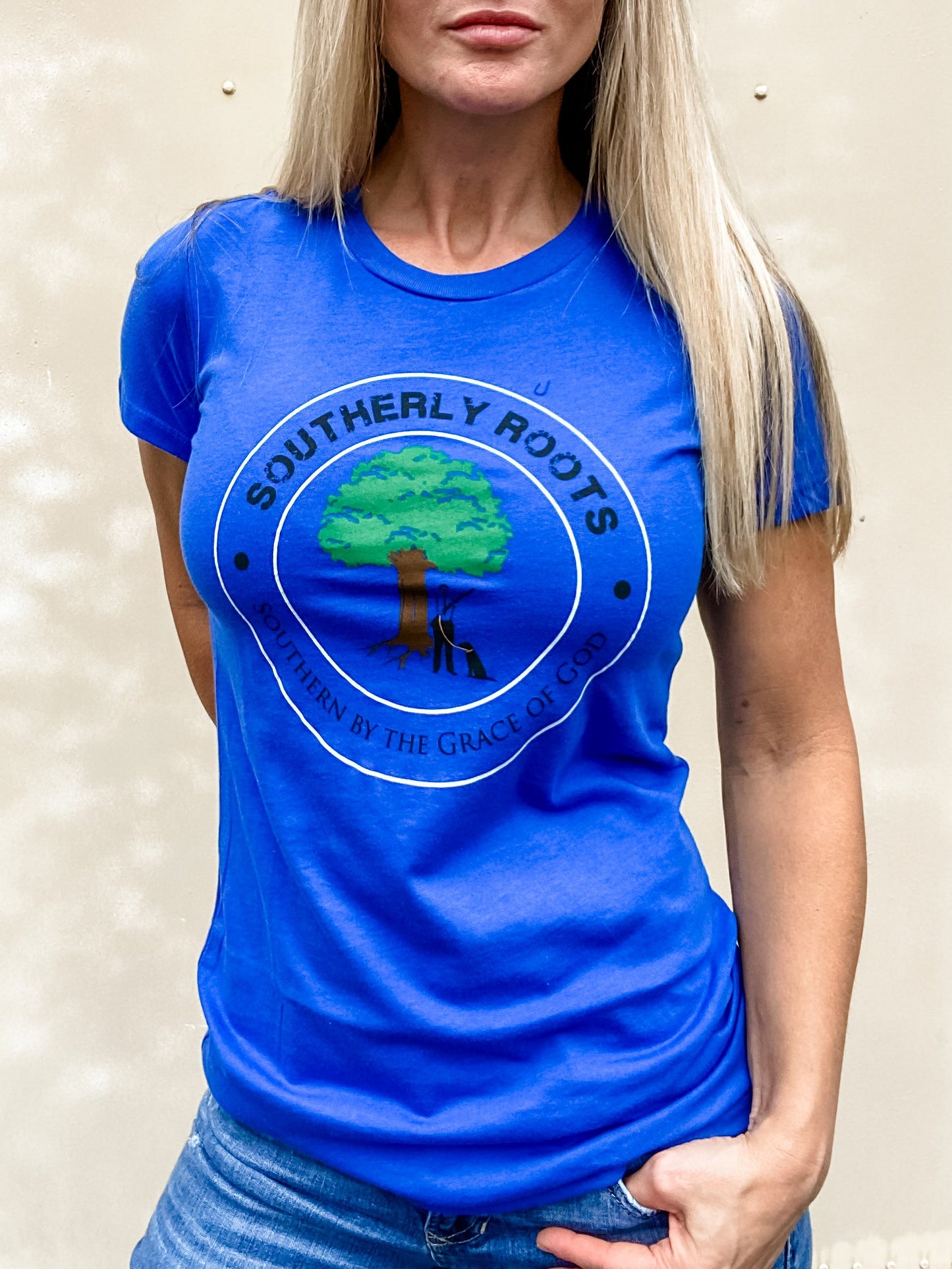 Southerly Roots Southern Belle Favorite Logo Tee in True Royal