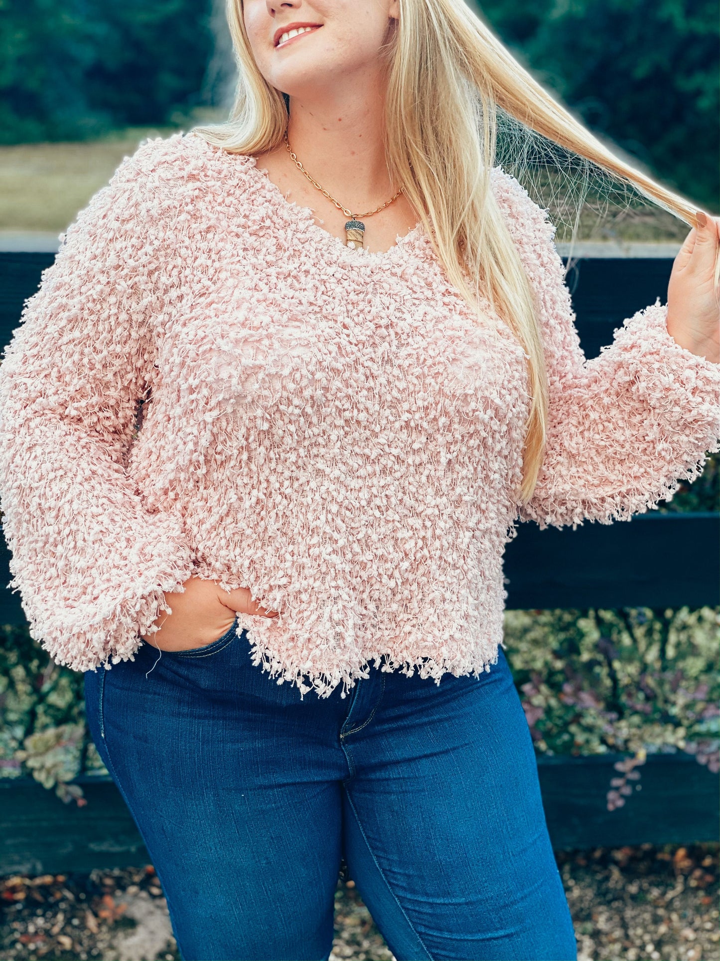 Popcorn Pullover Plus Size