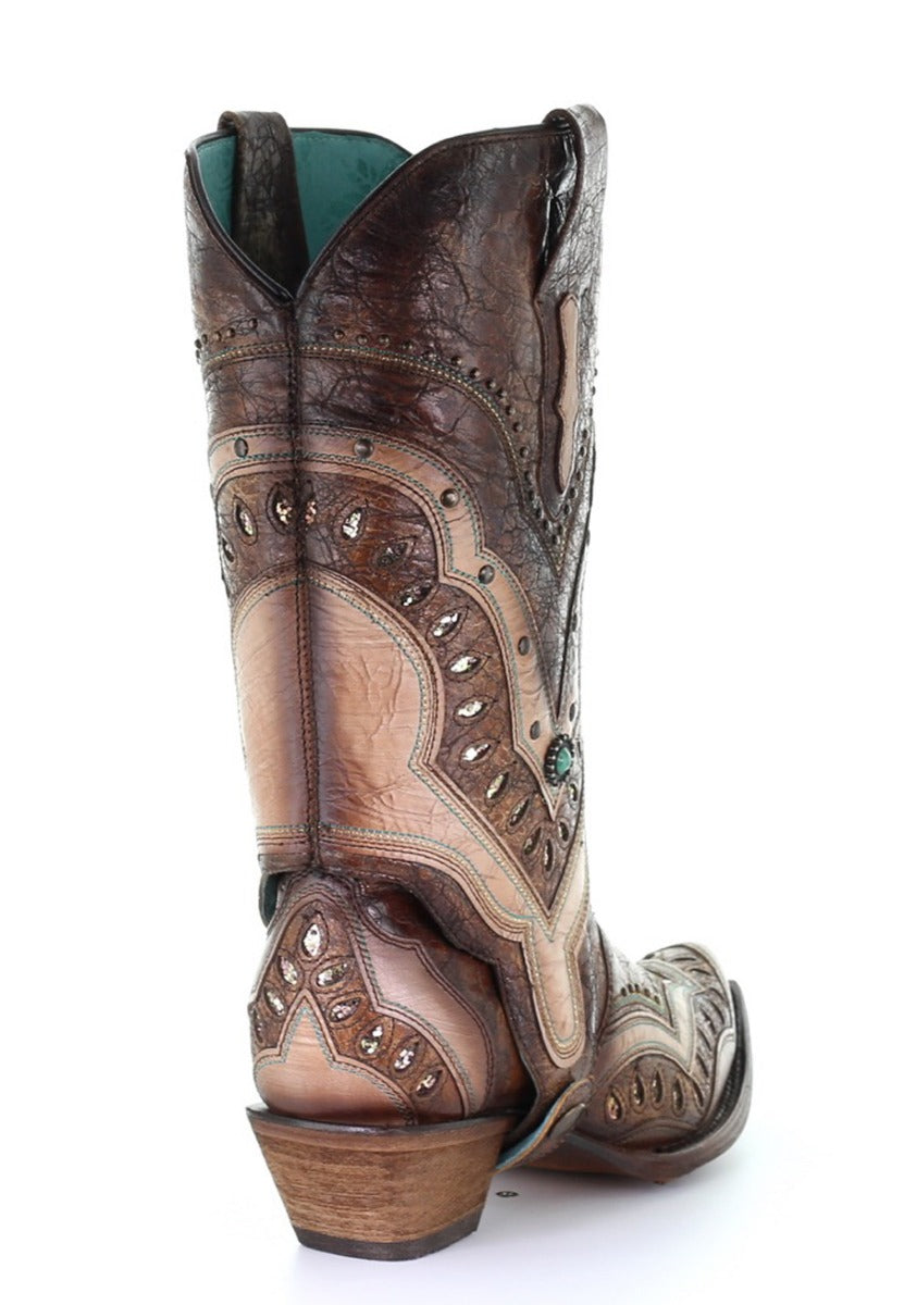 Corral Women's Brown Orix Removable Shaft Snip Toe Western Boots C3528