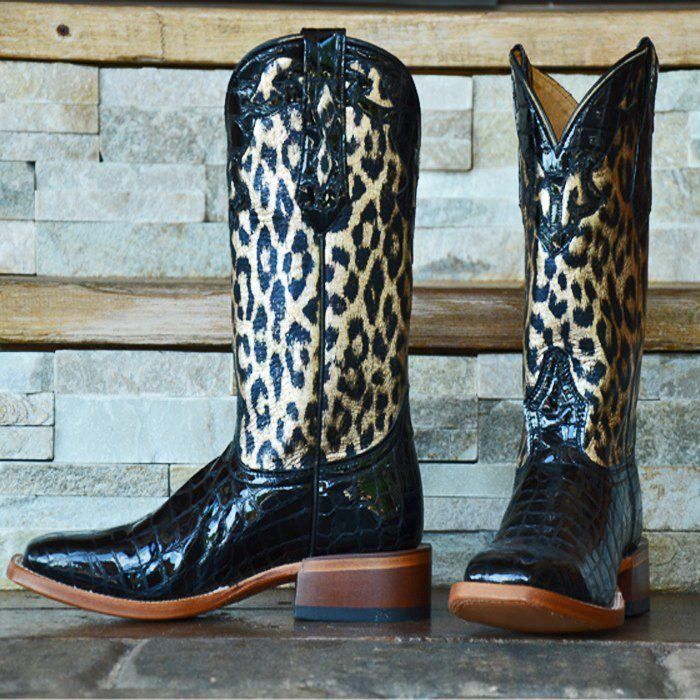 Johnny Ringo Legacy Collection Patent Black Croco