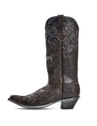 Johnny Ringo Sagrada Collection Black Crackle Boots