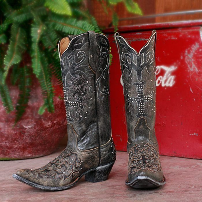 Johnny Ringo Sagrada Collection Black Crackle Boots