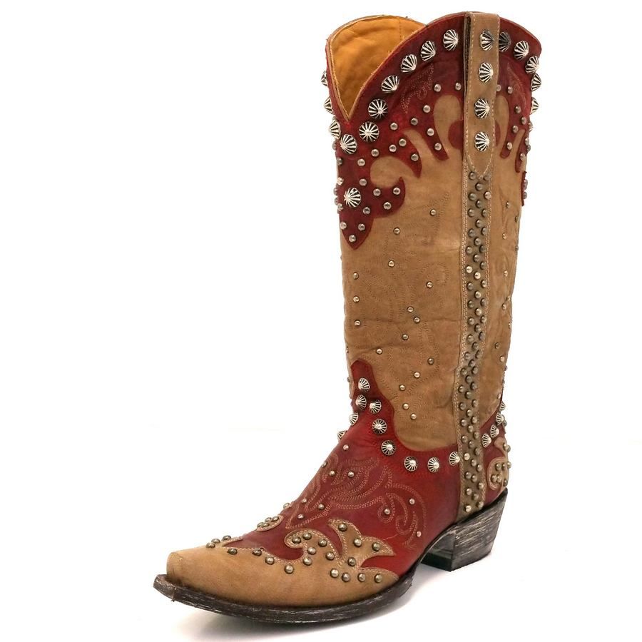 Old Gringo Raelene 13" Vesuvio Bone and Red Boots