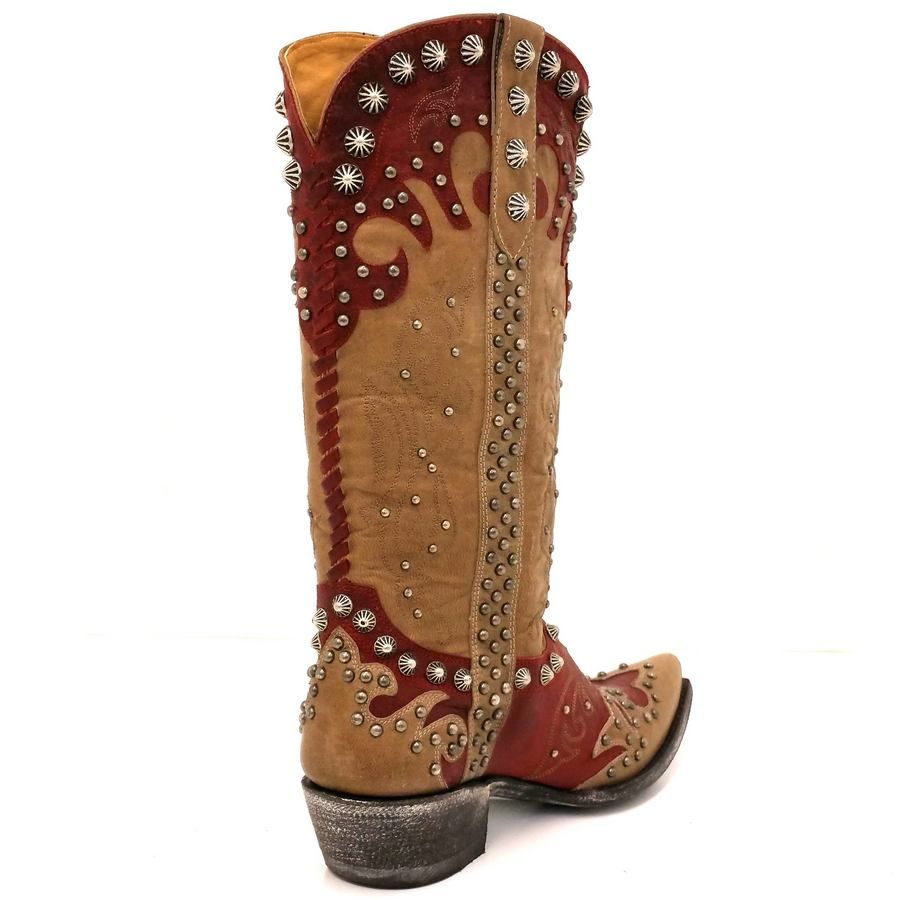 Old Gringo Raelene 13" Vesuvio Bone and Red Boots