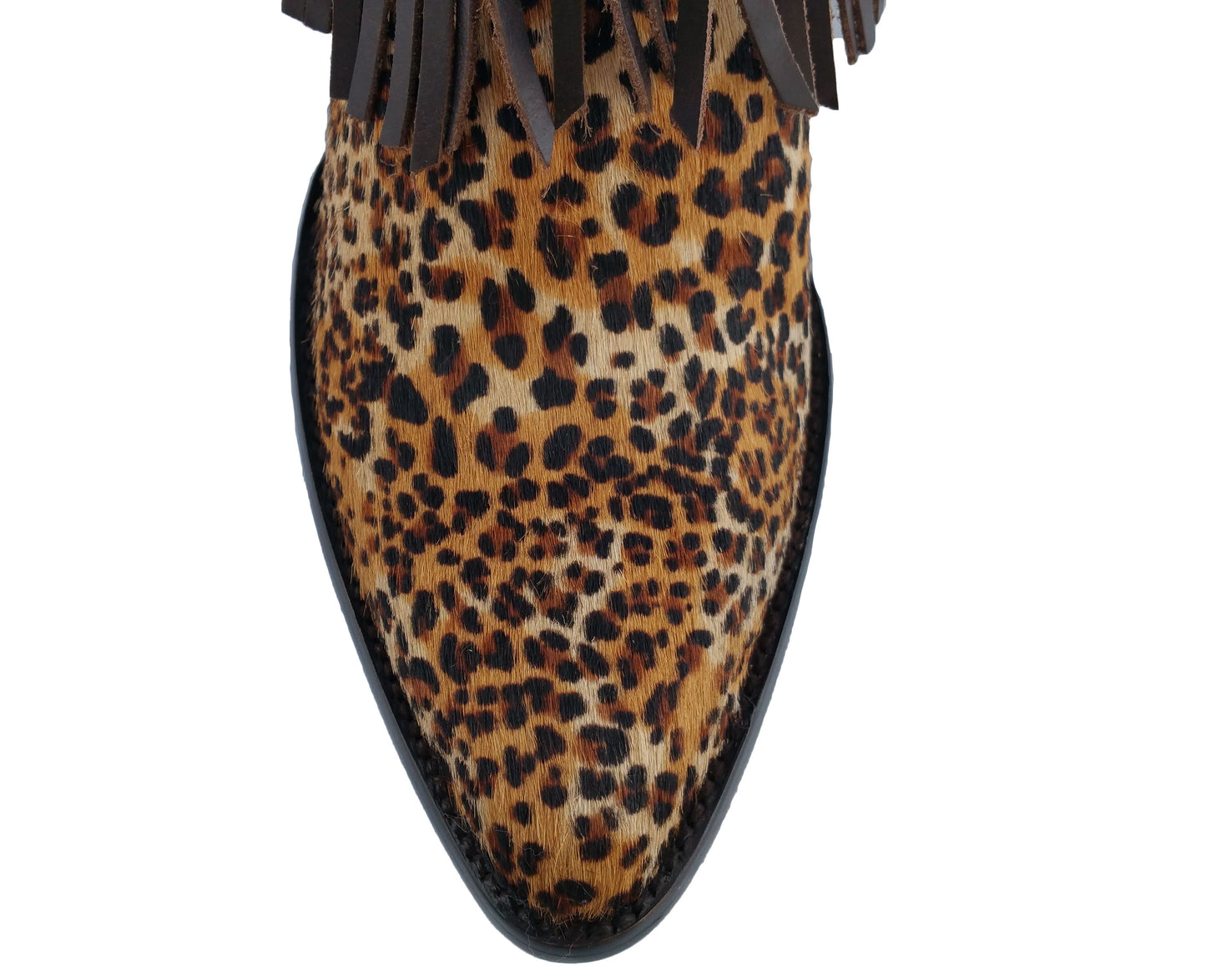 Old Gringo Brown and Chocolate Mechados Leopard Fringe  Bootie