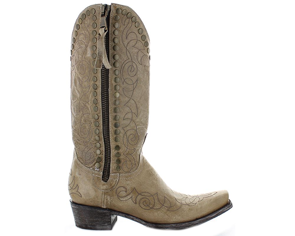 Old Gringo Hilary Bone 13" Shaft Studded Boots