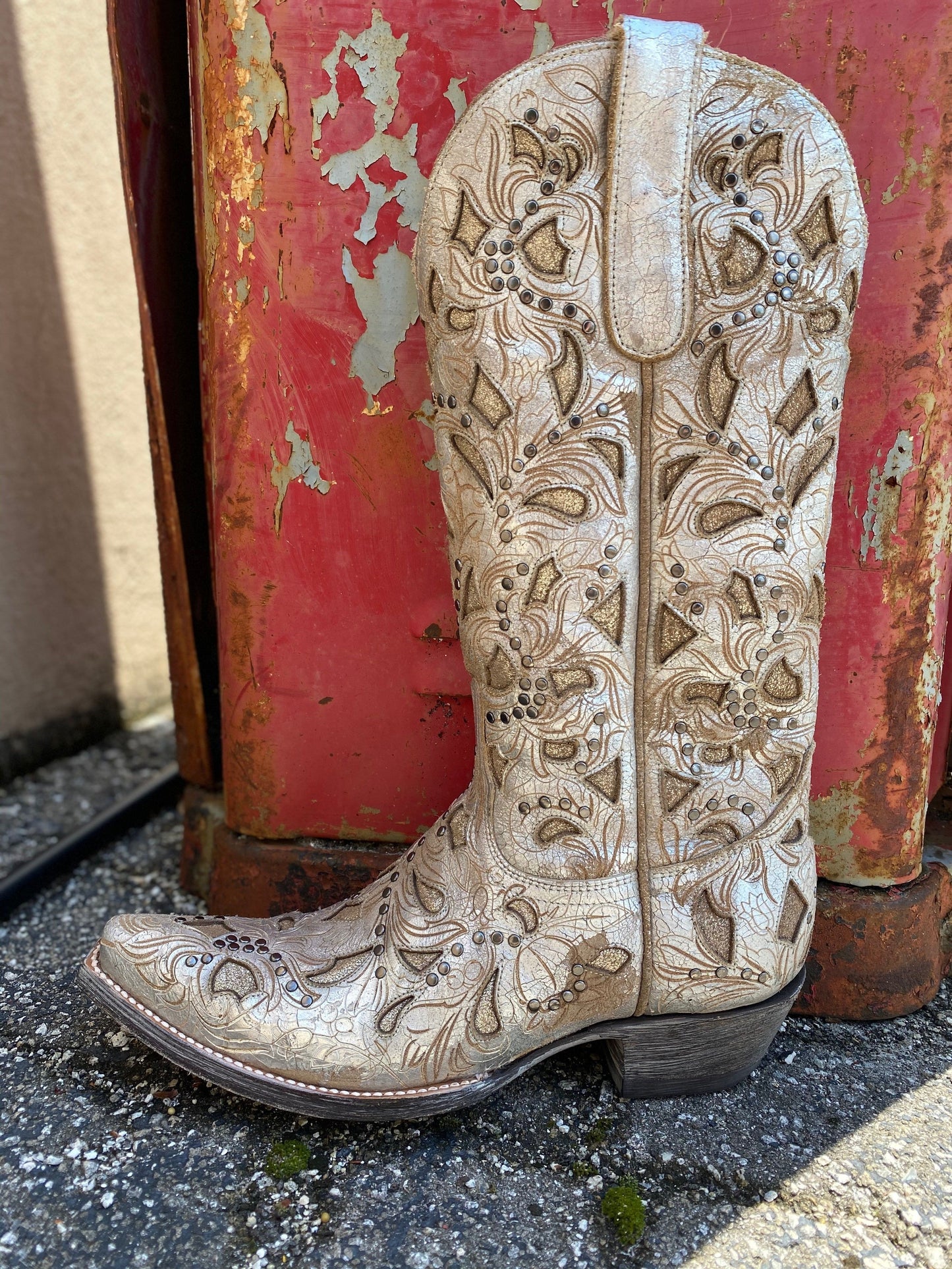 Old Gringo Aria Inlay Boots in Metallic Sand