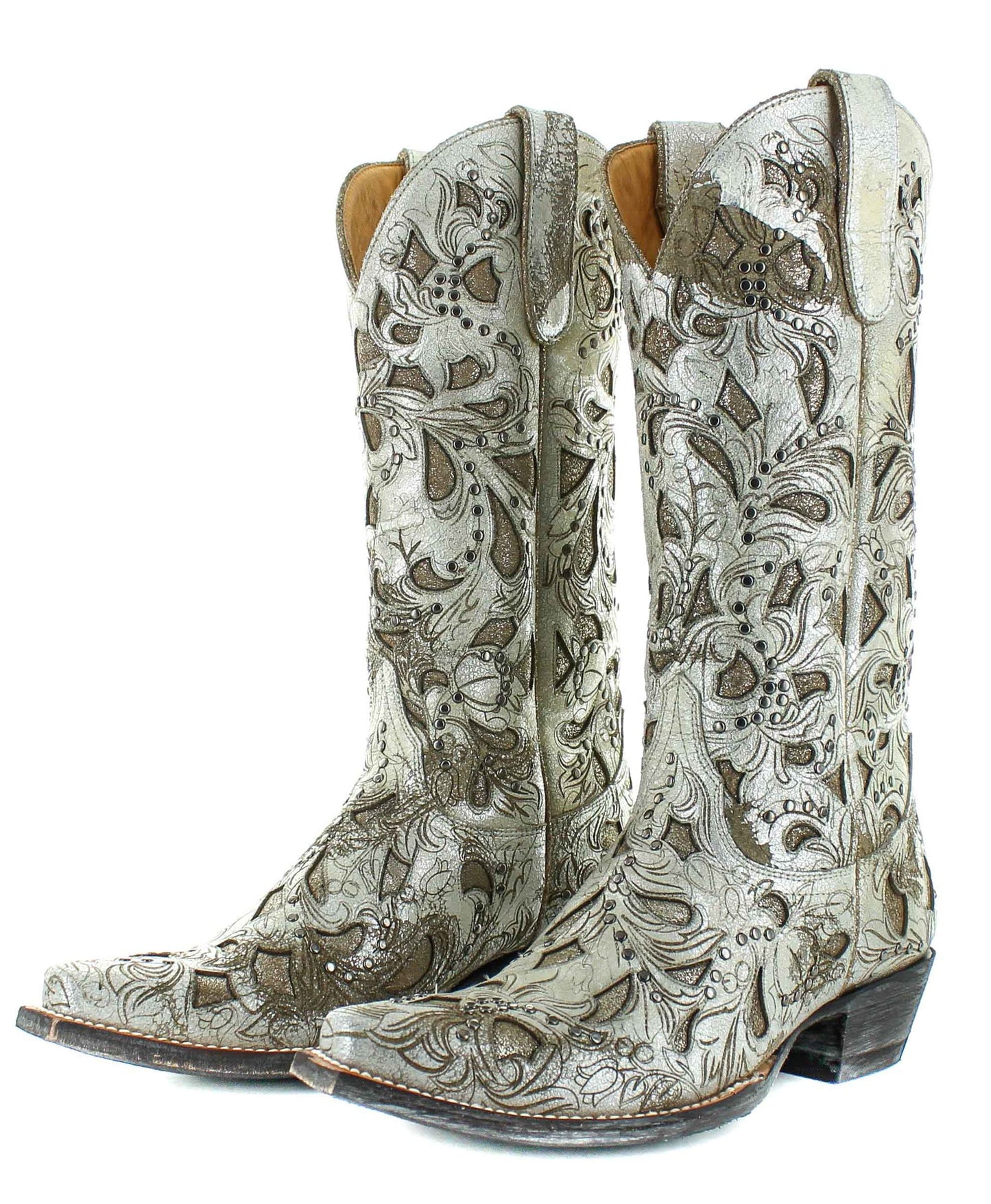 Old Gringo Aria Inlay Boots in Metallic Sand