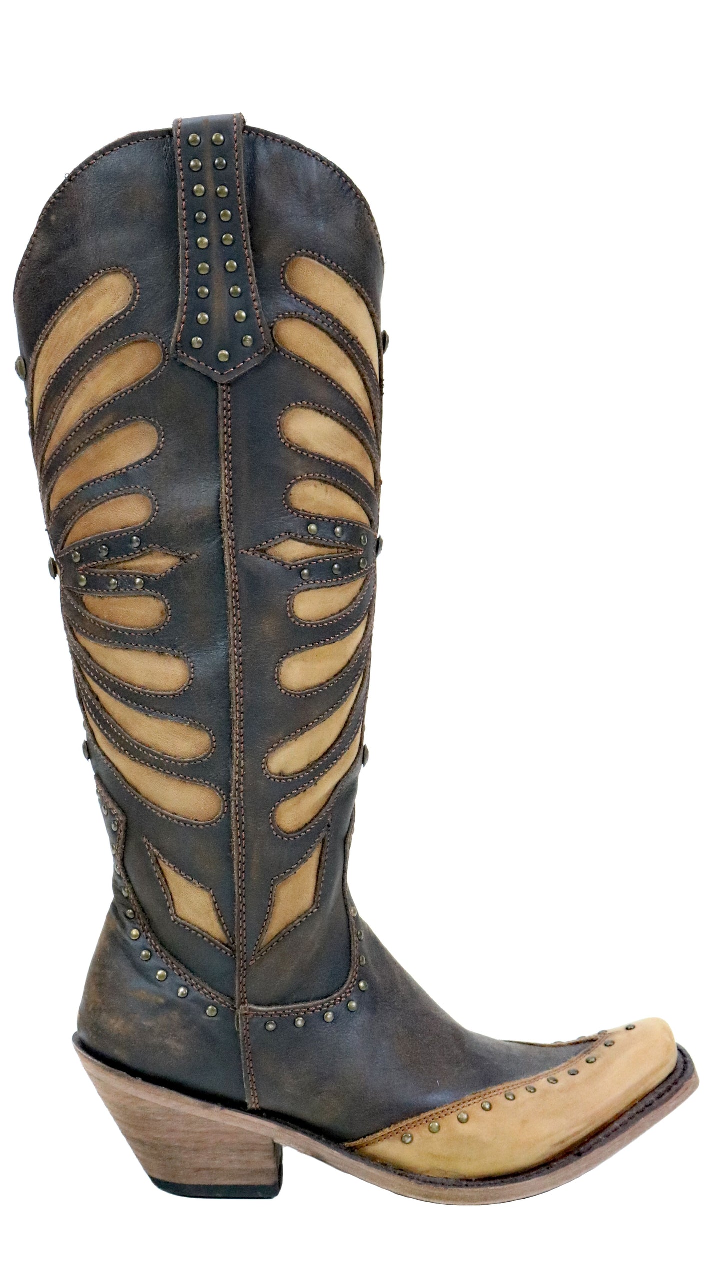 Liberty Black Vintage Cafe Studded Boots