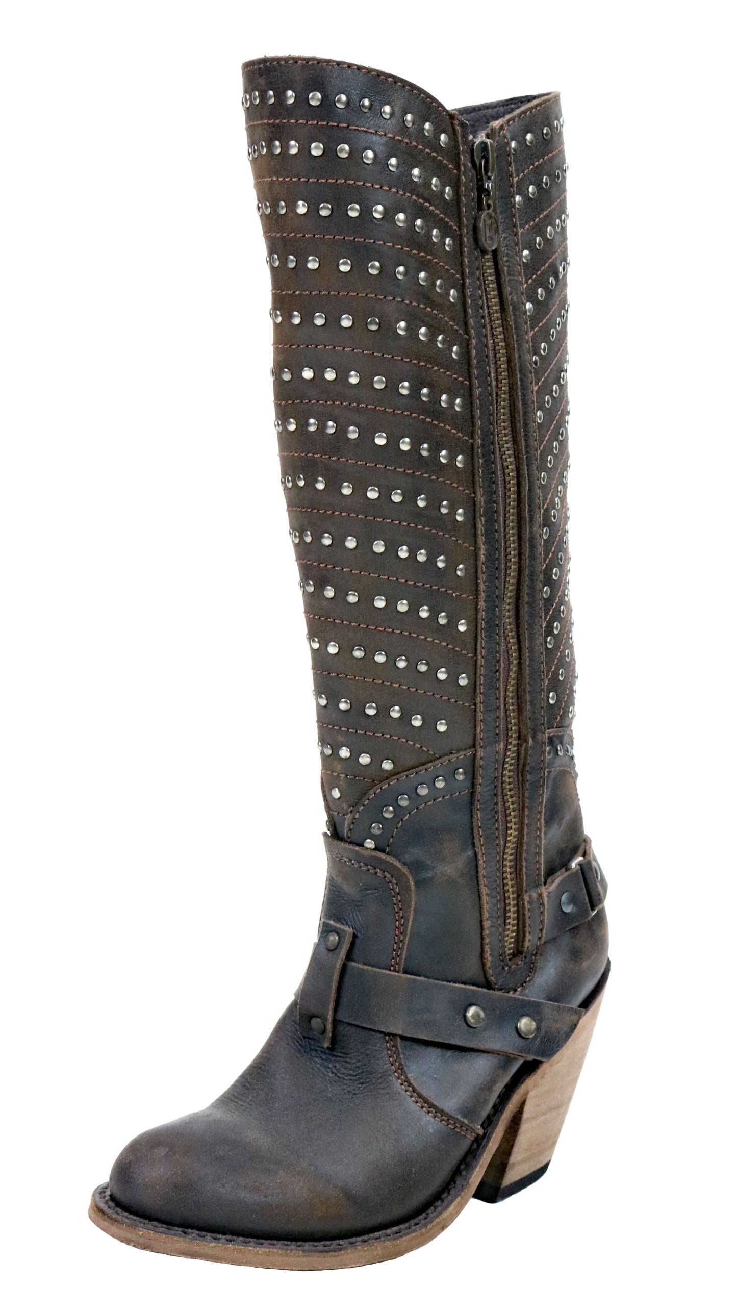 Liberty Black Vintage Cafe Studded Boots