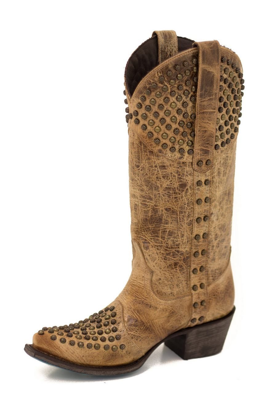 Lane Rock On Boots With Antique Brass Studs