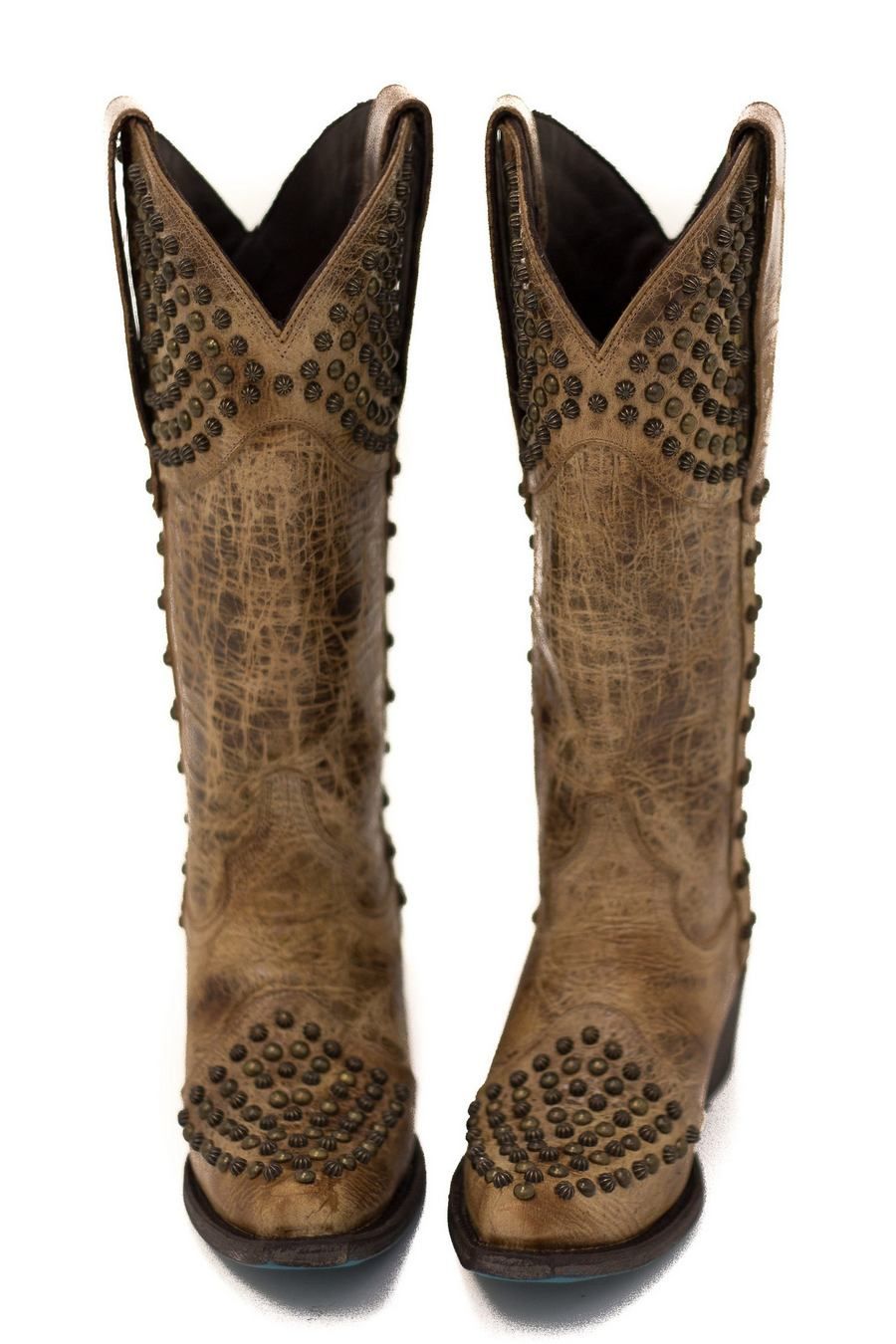 Lane Rock On Boots With Antique Brass Studs