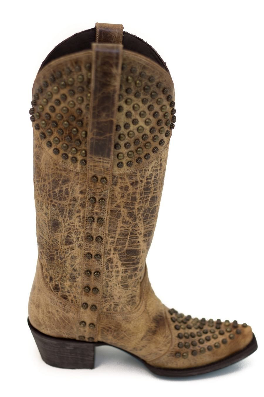 Lane Rock On Boots With Antique Brass Studs