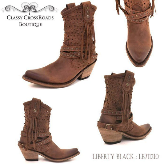 Liberty Black Vegas T-Moro Fringe Boots