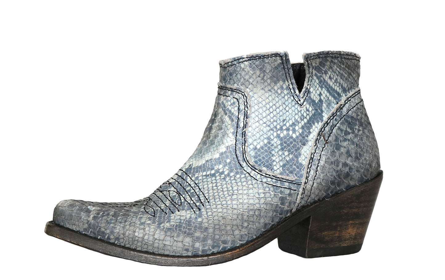 Liberty Black Pithon Fileteado Gris Ankle Boots