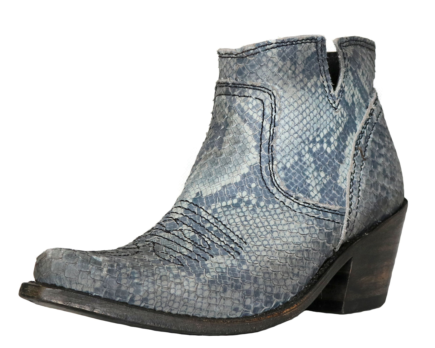 Liberty Black Pithon Fileteado Gris Ankle Boots