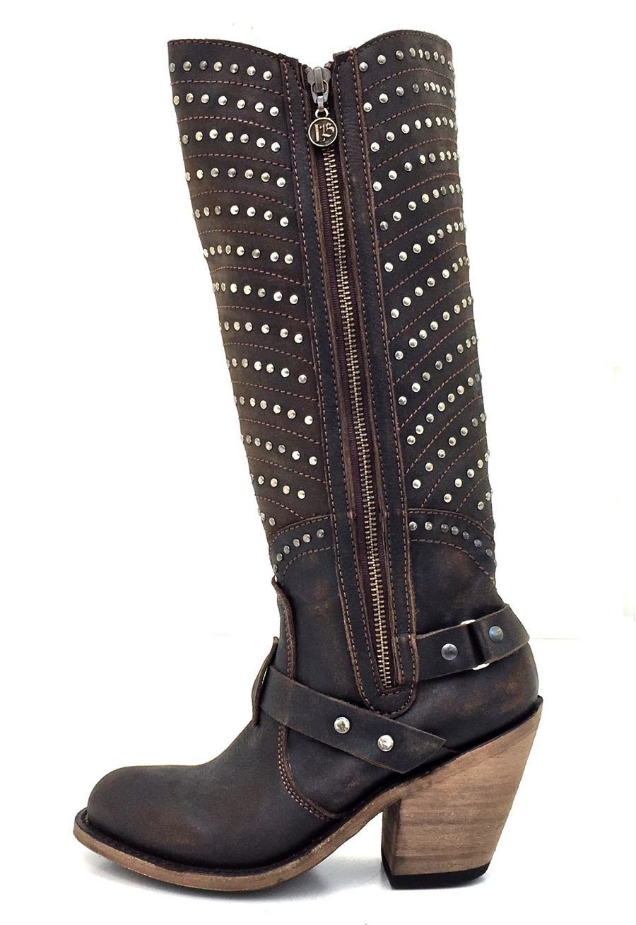 Liberty Black Vintage Cafe Studded Boots