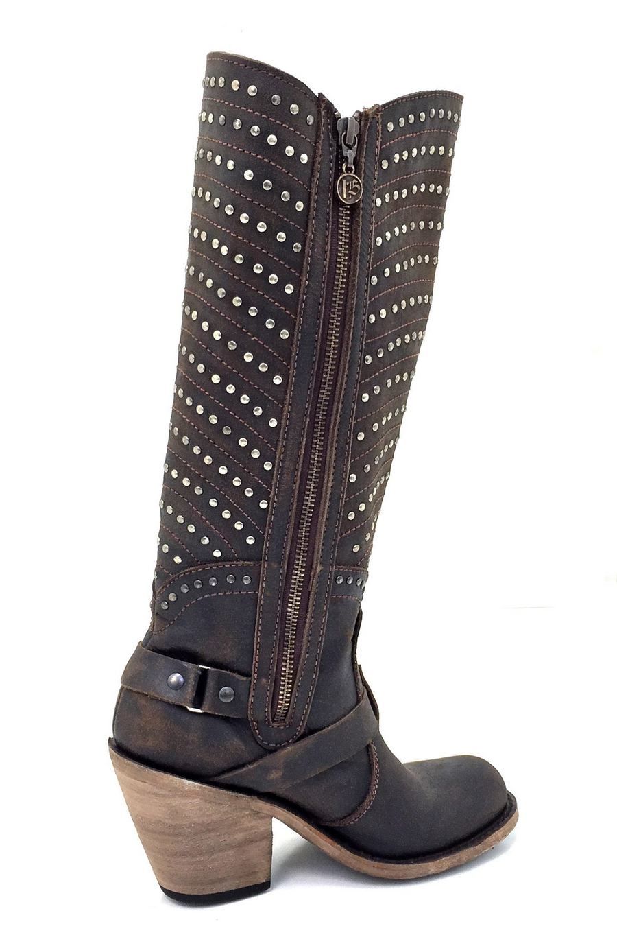 Liberty Black Vintage Cafe Studded Boots