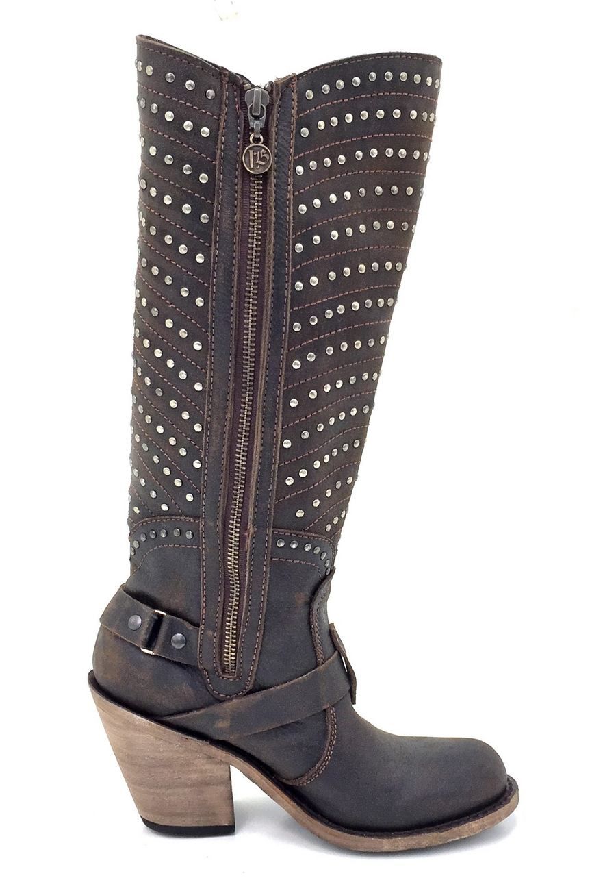 Liberty Black Vintage Cafe Studded Boots