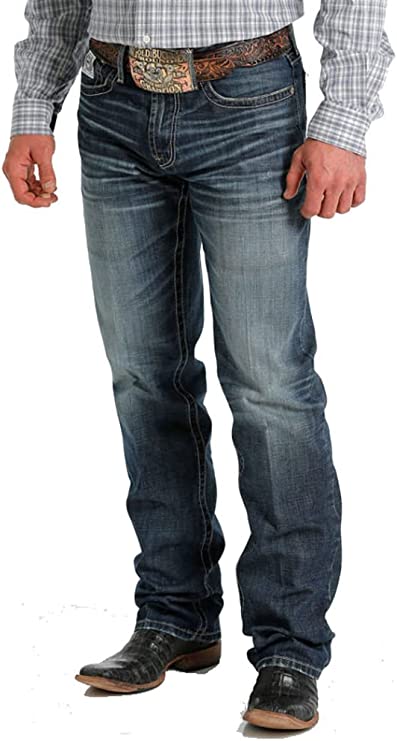 Cinch Men's White Label Dark Wash Relaxed Straight Performance Jeans Indigo