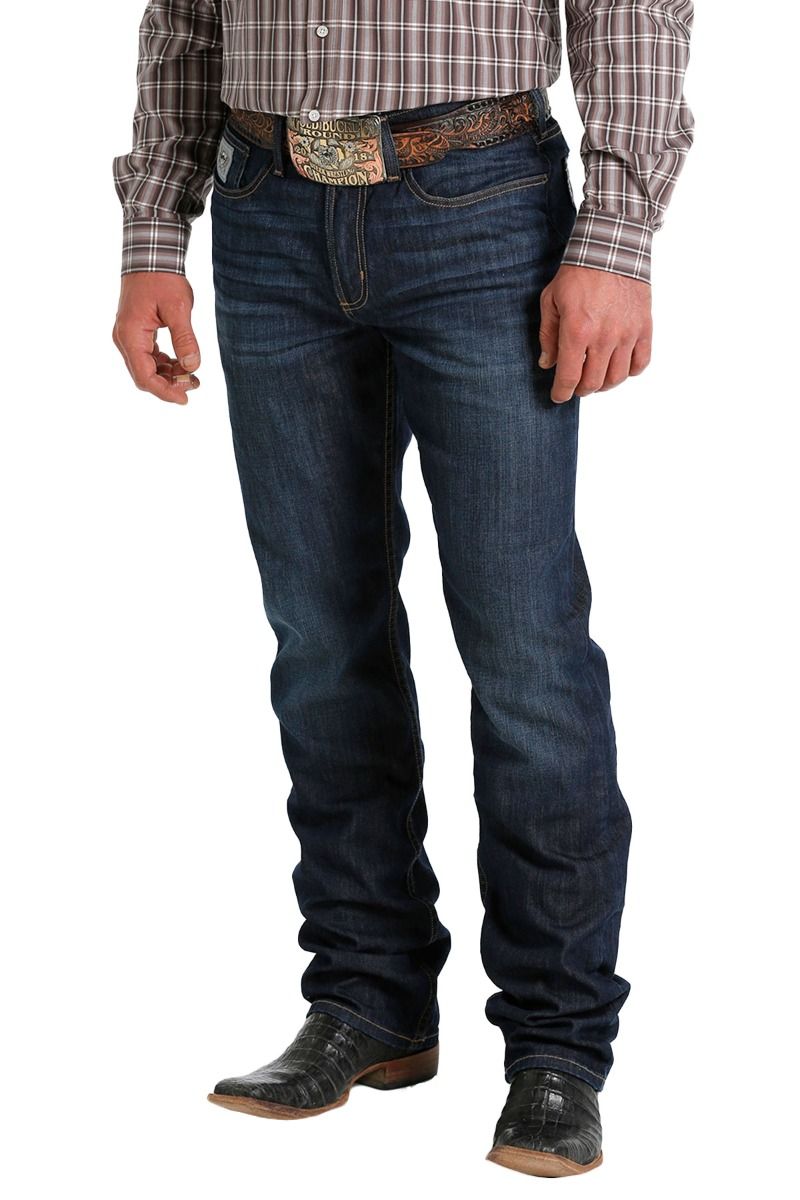 Cinch Men's Silver Label Dark Wash Slim Straight Performance Jeans Indigo MB98034018