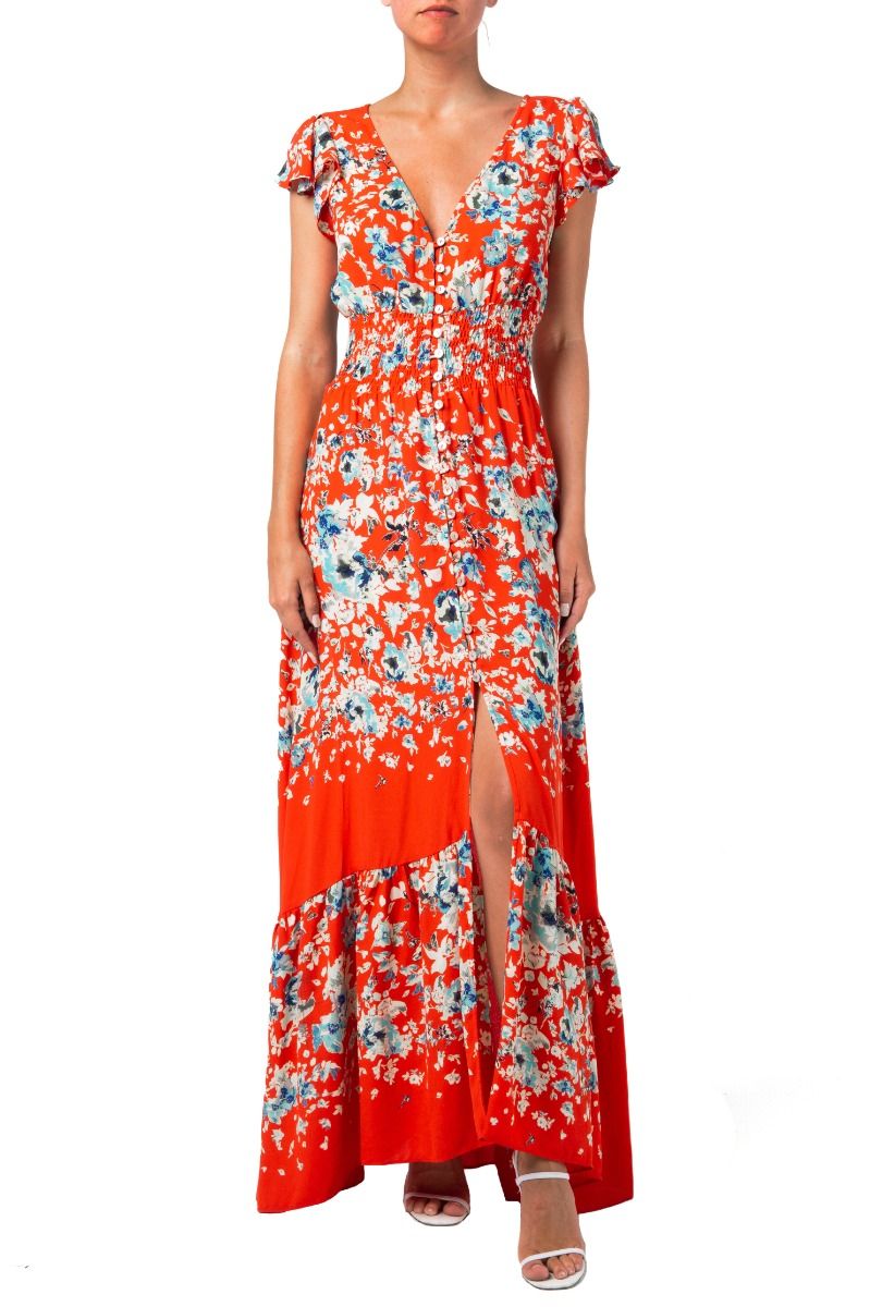 Miss Me Floral Print Maxi Dress